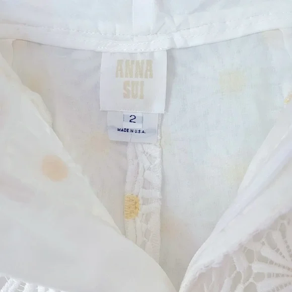 Sale ❤️NWOT Anthropologie Anna Sui Daisy Daisy Lace Pants - Picture 5 of 6